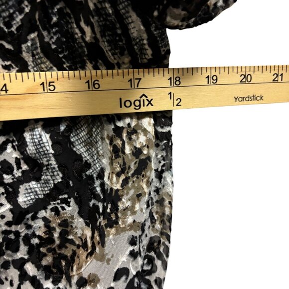 Alice + Olivia Luba Faux Wrap Snake Print Burnout Blouse Silk Blend Size M - Picture 5 of 7